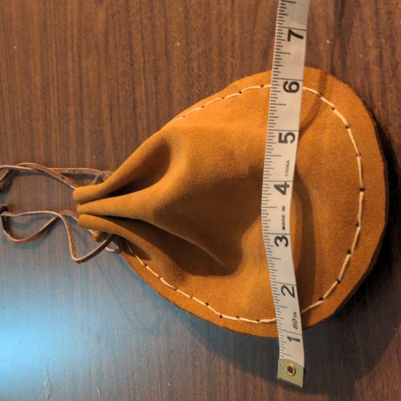 NEW! Handmade Genuine Suede Tan Trinket Pouch - Picture 3 of 5